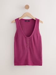 Baga roxa - Regata Henley de malha com Linen - Imagem 5 de 7