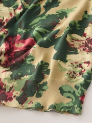 Green Floral Print Soft Touch Crew Neck Jumper With Cotton - Image 8 of 8