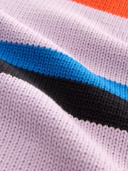 Listra múltipla - Cotton Roll Edge Crew Neck Long Sleeve Jumper - Imagem 3 de 3