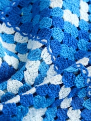 Blue Bright Square Crochet Tank with Cotton - Image 6 of 7