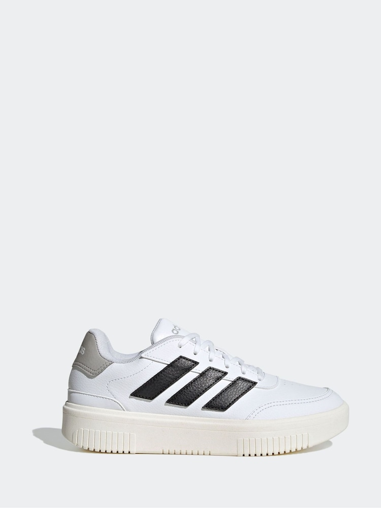 adidas White Courtblock Bold Trainers - Image 1 of 9