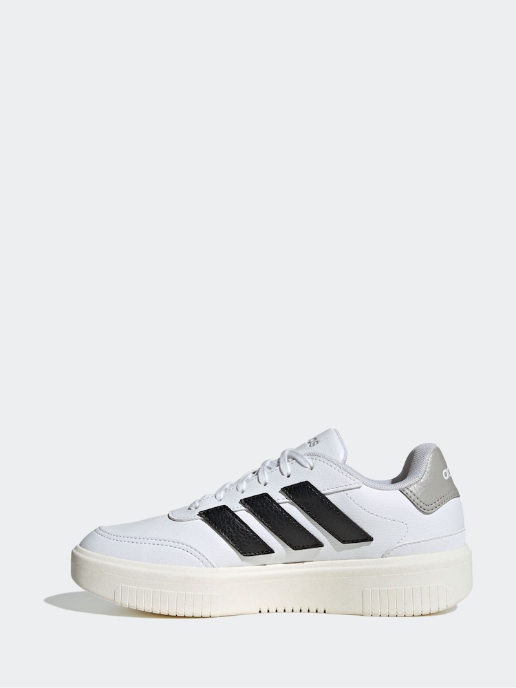adidas White Courtblock Bold Trainers - Image 2 of 9