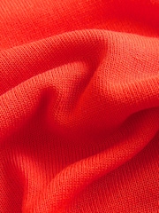 Orange Knitted Collared Short Sleeve Shirt With Linen - Image 2 of 3