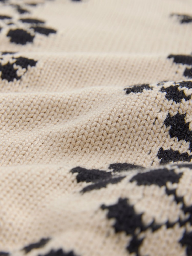 Mono Flower Print - Cotton Roll Edge Crew Neck Long Sleeve Jumper - Imagem 8 de 8