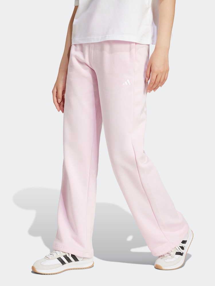 adidas Pink Essentials Small Logo Feel Cosy Open Hem Joggers - Image 1 of 6