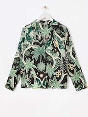 Oliver Bonas Black Disco Jungle Shirt & Trousers Pyjamas Set - Image 3 of 8