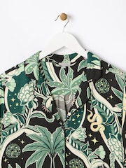 Oliver Bonas Black Disco Jungle Shirt & Trousers Pyjamas Set - Image 5 of 8