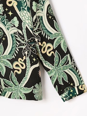 Oliver Bonas Black Disco Jungle Shirt & Trousers Pyjamas Set - Image 6 of 8