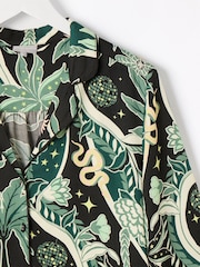 Oliver Bonas Black Disco Jungle Shirt & Trousers Pyjamas Set - Image 7 of 8