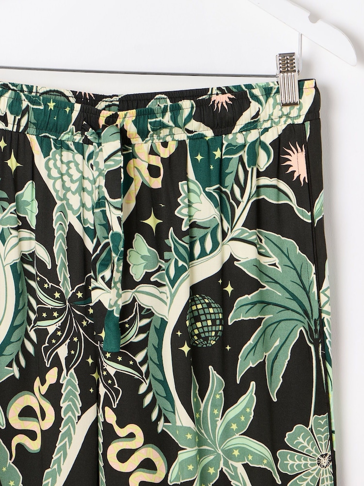 Oliver Bonas Black Disco Jungle Shirt & Trousers Pyjamas Set - Image 8 of 8
