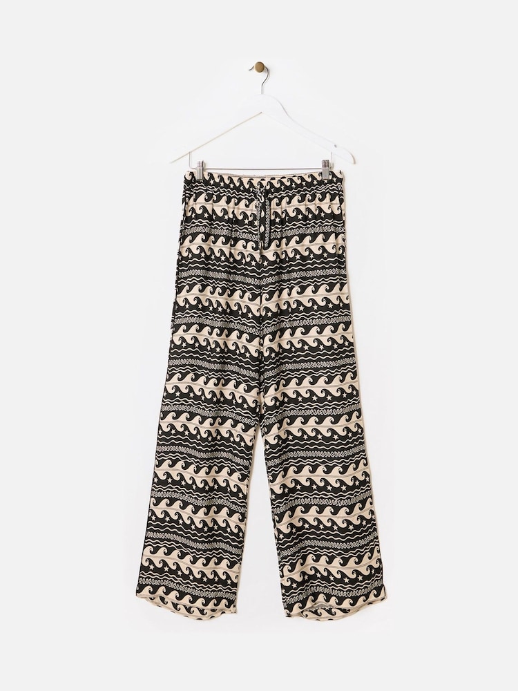 Oliver Bonas Black Wave Shirt & Trousers Pyjamas Set - Image 2 of 7