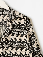 Oliver Bonas Black Wave Shirt & Trousers Pyjamas Set - Image 6 of 7