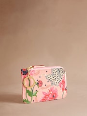 Cath Kidston Pink Leopard Poppies Card Coin Purse - Image 1 of 3