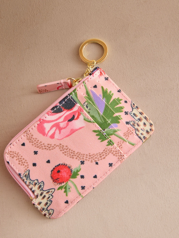 Cath Kidston Pink Leopard Poppies Card Coin Purse - Image 2 of 3