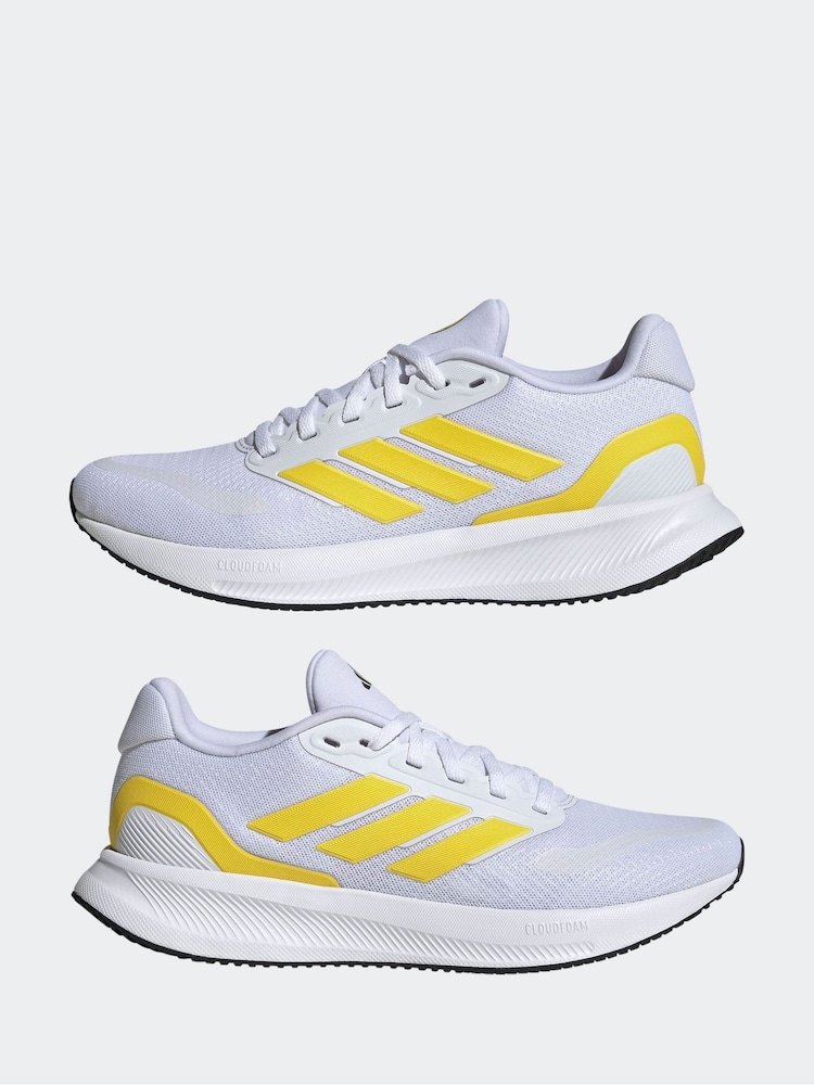 adidas White Lime Grand Court Trainers - Image 5 of 9