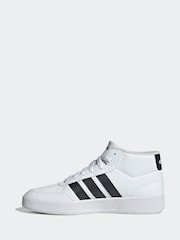 adidas White Breaknet Mid Trainers - Image 2 of 6
