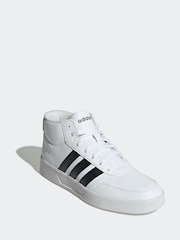 adidas White Breaknet Mid Trainers - Image 3 of 6