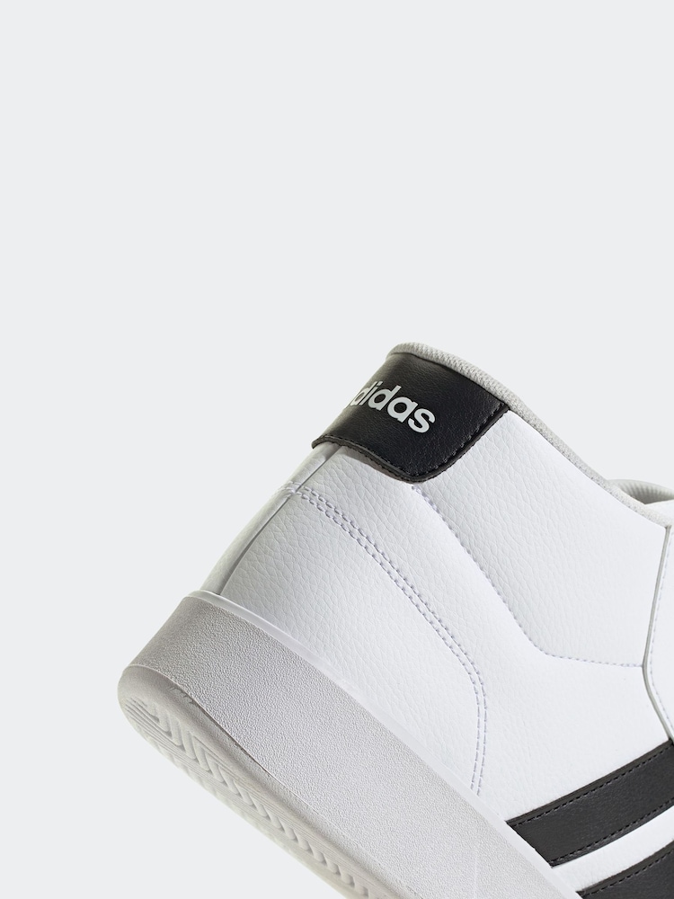 adidas White Breaknet Mid Trainers - Image 6 of 6