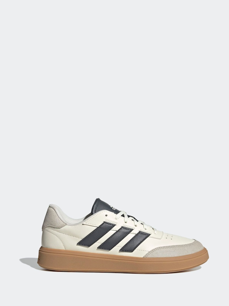 adidas White Courtblock Trainers - Image 1 of 10