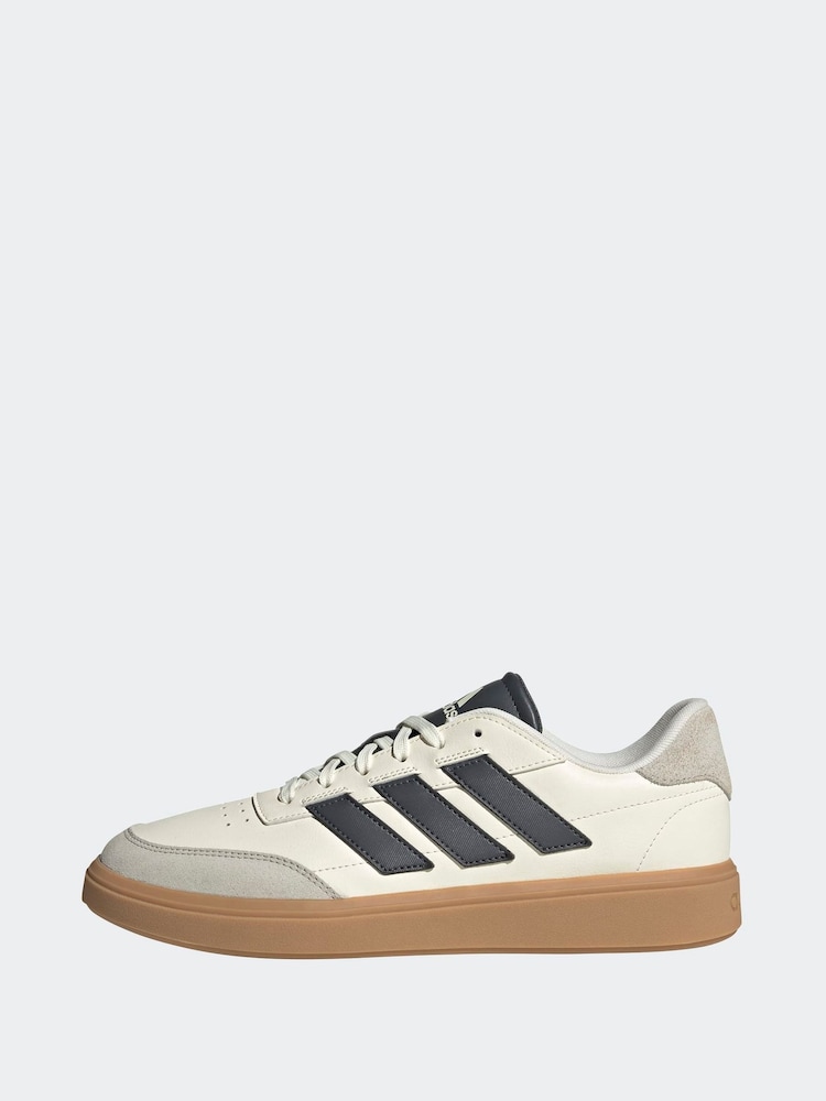 adidas White Courtblock Trainers - Image 2 of 10