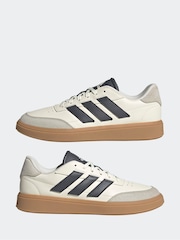 adidas White Courtblock Trainers - Image 6 of 10