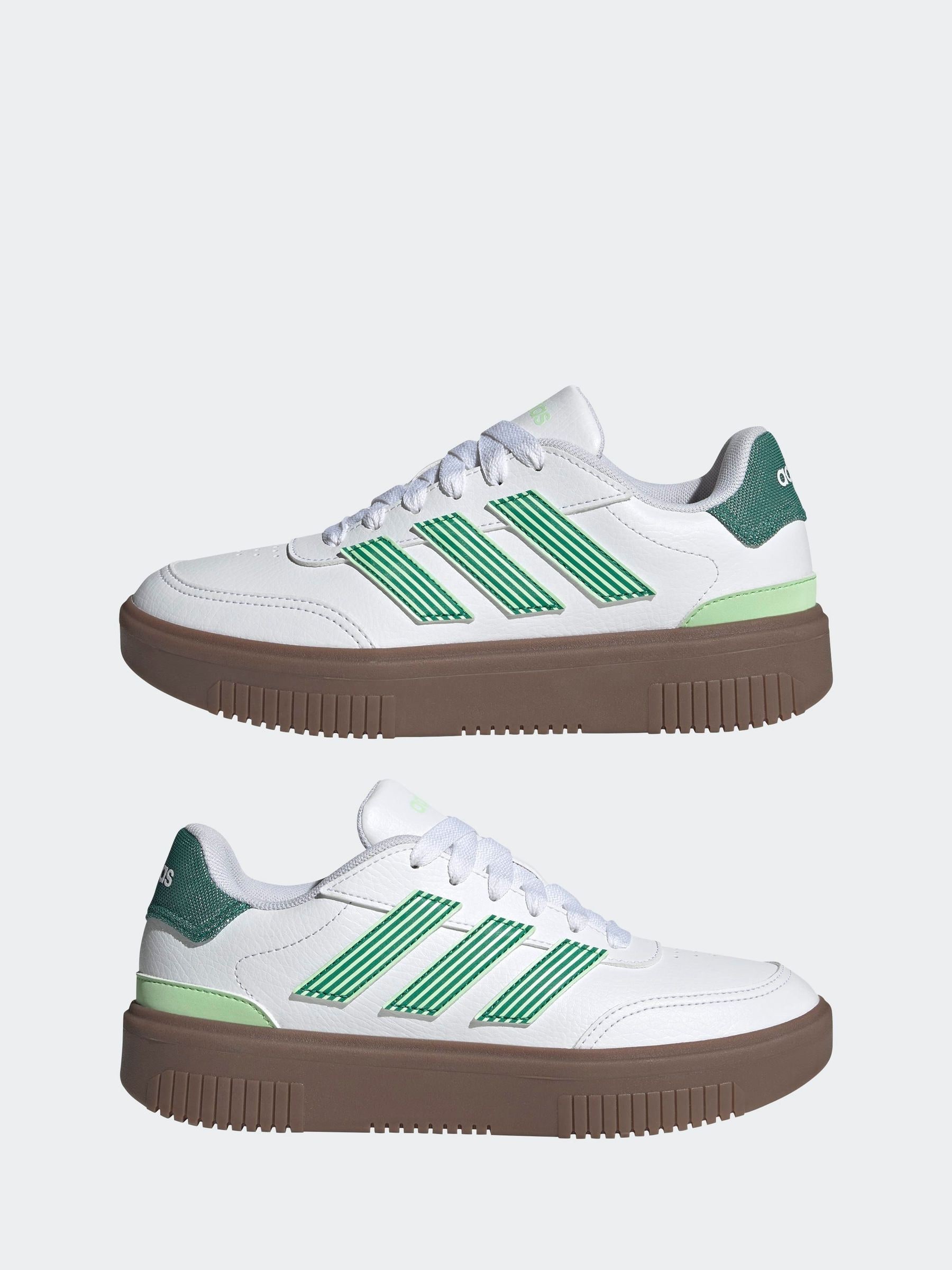 Buy adidas White Lime Courtblock Bold Trainers from Next USA