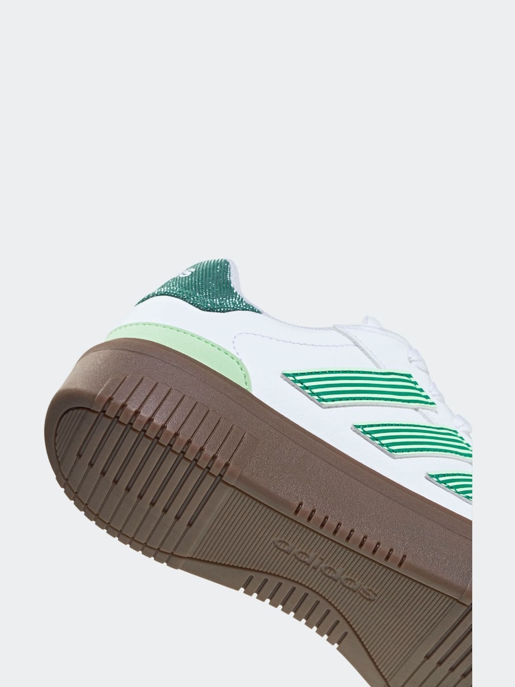 adidas White Lime Courtblock Bold Trainers - Image 9 of 9