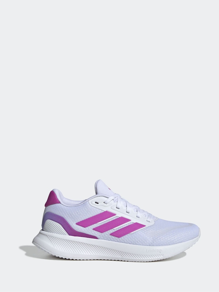 adidas White/Pink Grand Court Trainers - Image 1 of 9