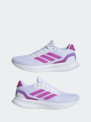 adidas White/Pink Grand Court Trainers - Image 5 of 9