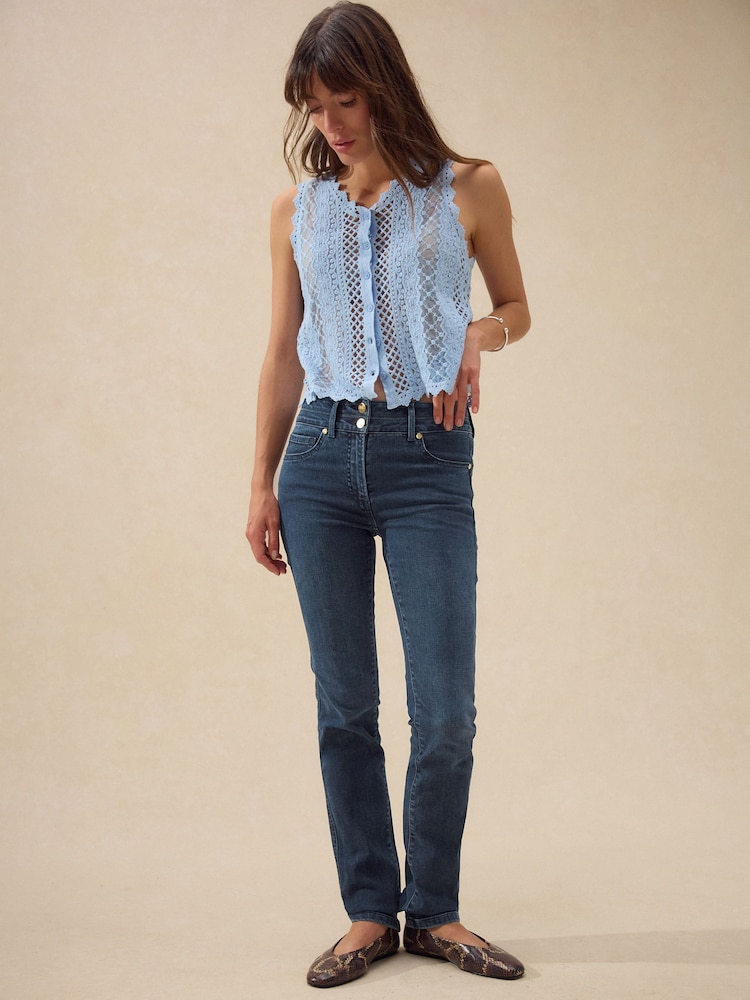 Dark Blue Denim Slim Lift And Shape Jeans - Image 2 of 8
