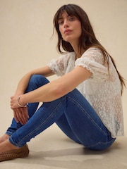 Mid Blue Denim Wash Lift Slim And Shape Skinny Jeans - Image 1 of 9