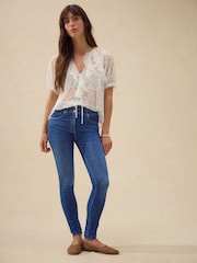 Mid Blue Denim Wash Lift Slim And Shape Skinny Jeans - Image 2 of 9