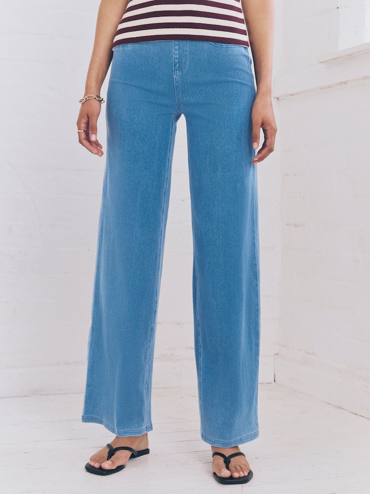 Desteñido - Leggings de punto y pernera ancha en denim - Imagen 2 de 8