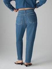 Dark Blue Hourglass Comfort Stretch Column Mom Jeans - Image 4 of 8