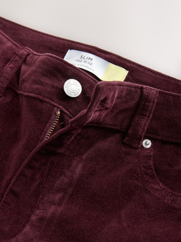 Berry Red Slim Cord Jeans - Image 9 of 9