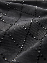 Black Embellished Wide Leg Jeans - Image 8 of 9
