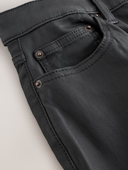 Schwarz - Coated Denim Skinny Jeans - Bild 3 von 4