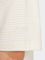 adidas White All Szn Waffle Knit Half Zip Polo Shirt - Image 5 of 6