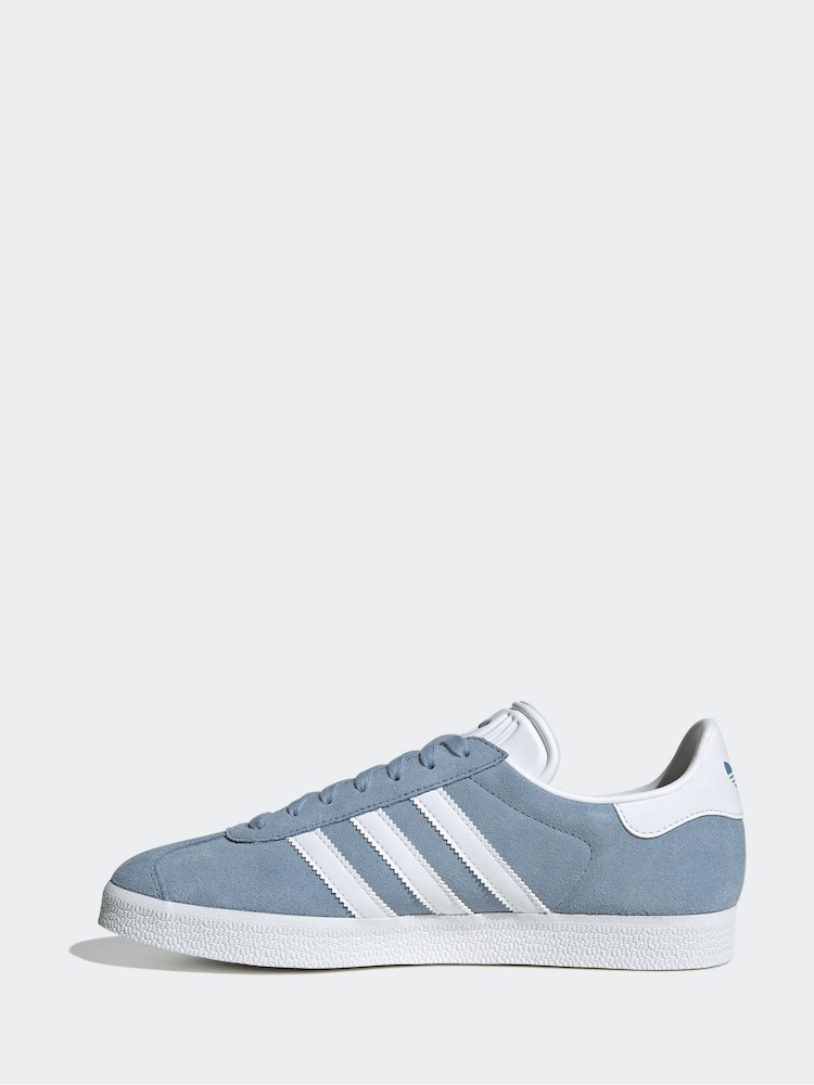 adidas Originals Blue Chrome Gazelle Trainers - Image 2 of 9 adidas Originals Blue Chrome Gazelle Trainers - Image 2 of 9