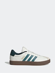 adidas White/Green VL Court Trainers - Image 1 of 9