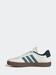 adidas White/Green VL Court Trainers - Image 2 of 9