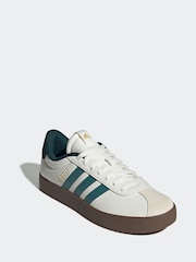 adidas White/Green VL Court Trainers - Image 3 of 9