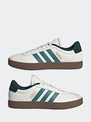 adidas White/Green VL Court Trainers - Image 5 of 9