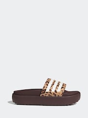 adidas Brown Adilette Sandals - Image 3 of 9