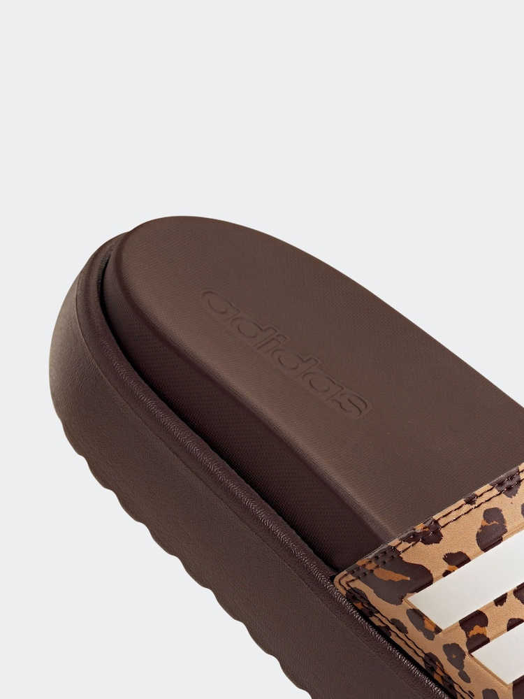 adidas Brown Adilette Sandals - Image 9 of 9 adidas Brown Adilette Sandals - Image 9 of 9