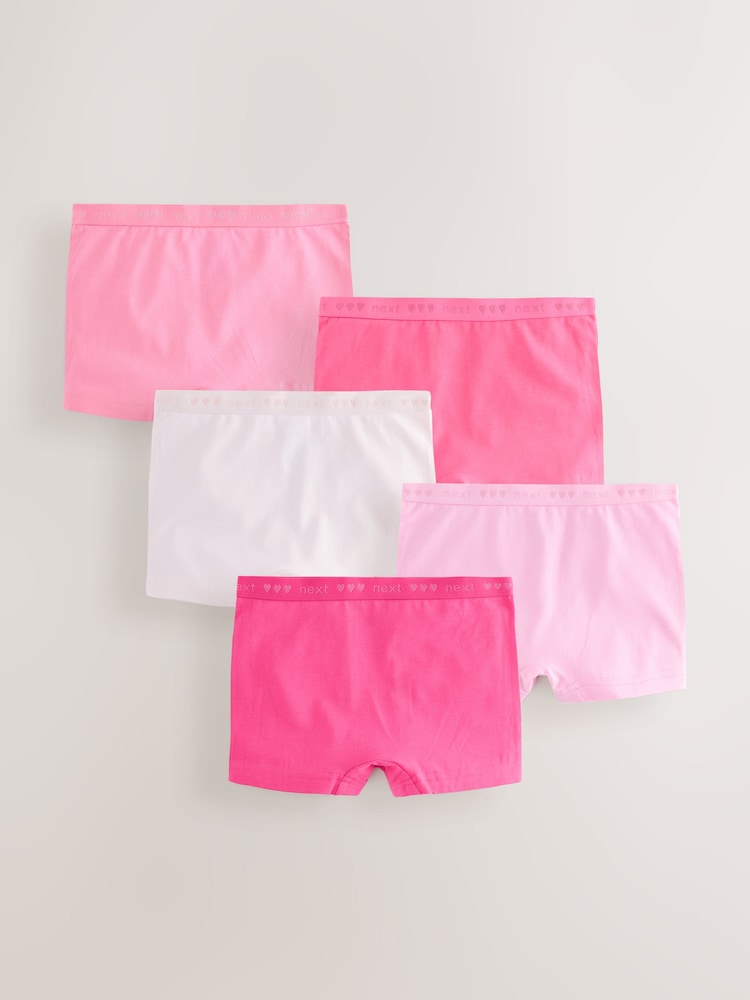Pink Short Briefs 5 Pack (2-16yrs) - Image 1 of 9