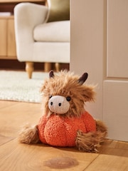 Orange Pumpkin Hamish The Highland Cow Doorstop - Image 1 of 5