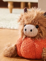 Orange Pumpkin Hamish The Highland Cow Doorstop - Image 2 of 5