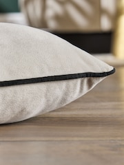 Oatmeal Matte Velvet Piped Draught Excluder - Image 3 of 6