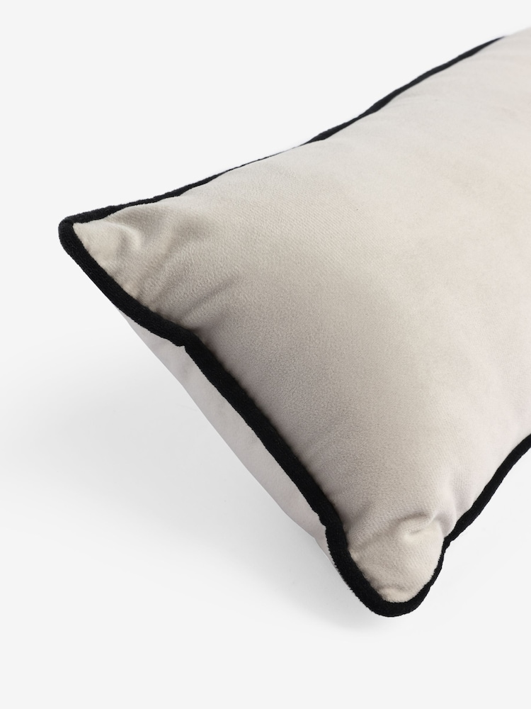 Oatmeal Matte Velvet Piped Draught Excluder - Image 6 of 6 Oatmeal Matte Velvet Piped Draught Excluder - Image 6 of 6